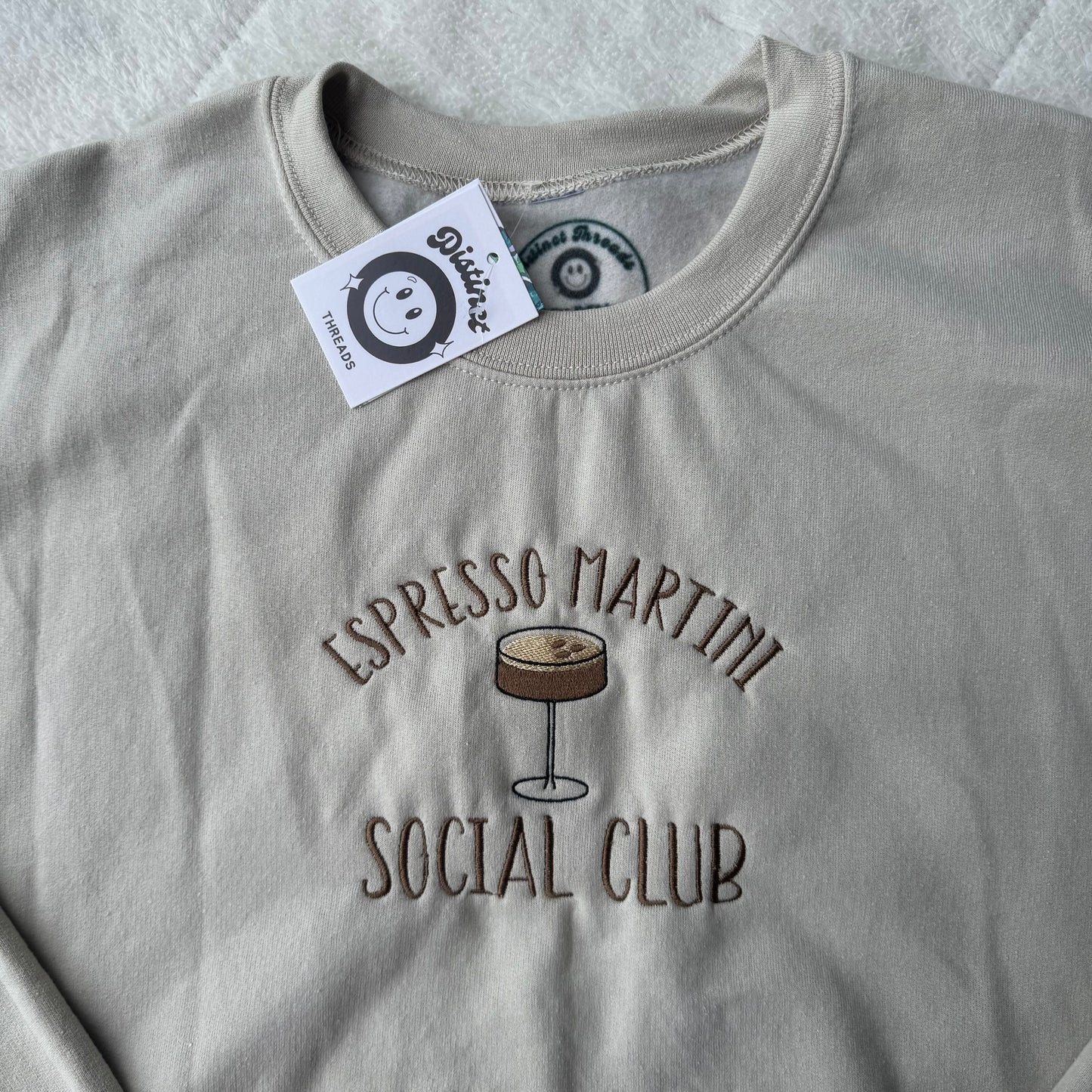 Espresso Martini Social Club Ready To Ship Embroidered Crew - Size XL