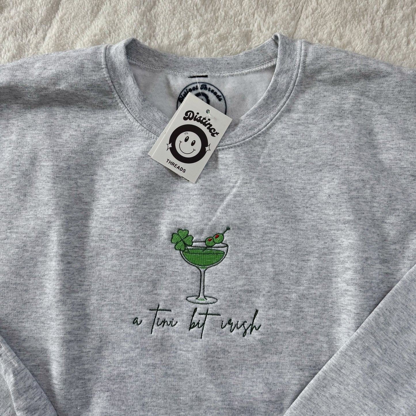 A Tini Bit Irish Ready To Ship Embroidered Crew - Size Large