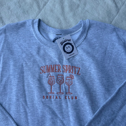 Summer Spritz Social Club Ready To Ship Embroidered Crew - Size XL