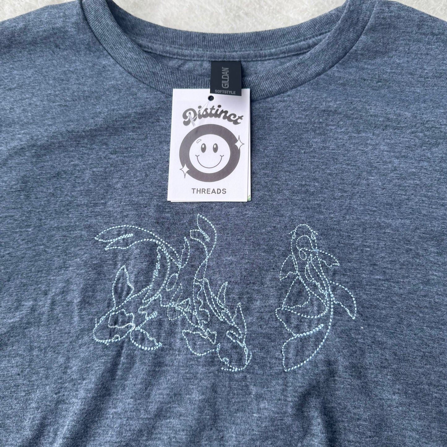 Koi Fish Ready To Ship Embroidered Tee - Size Medium