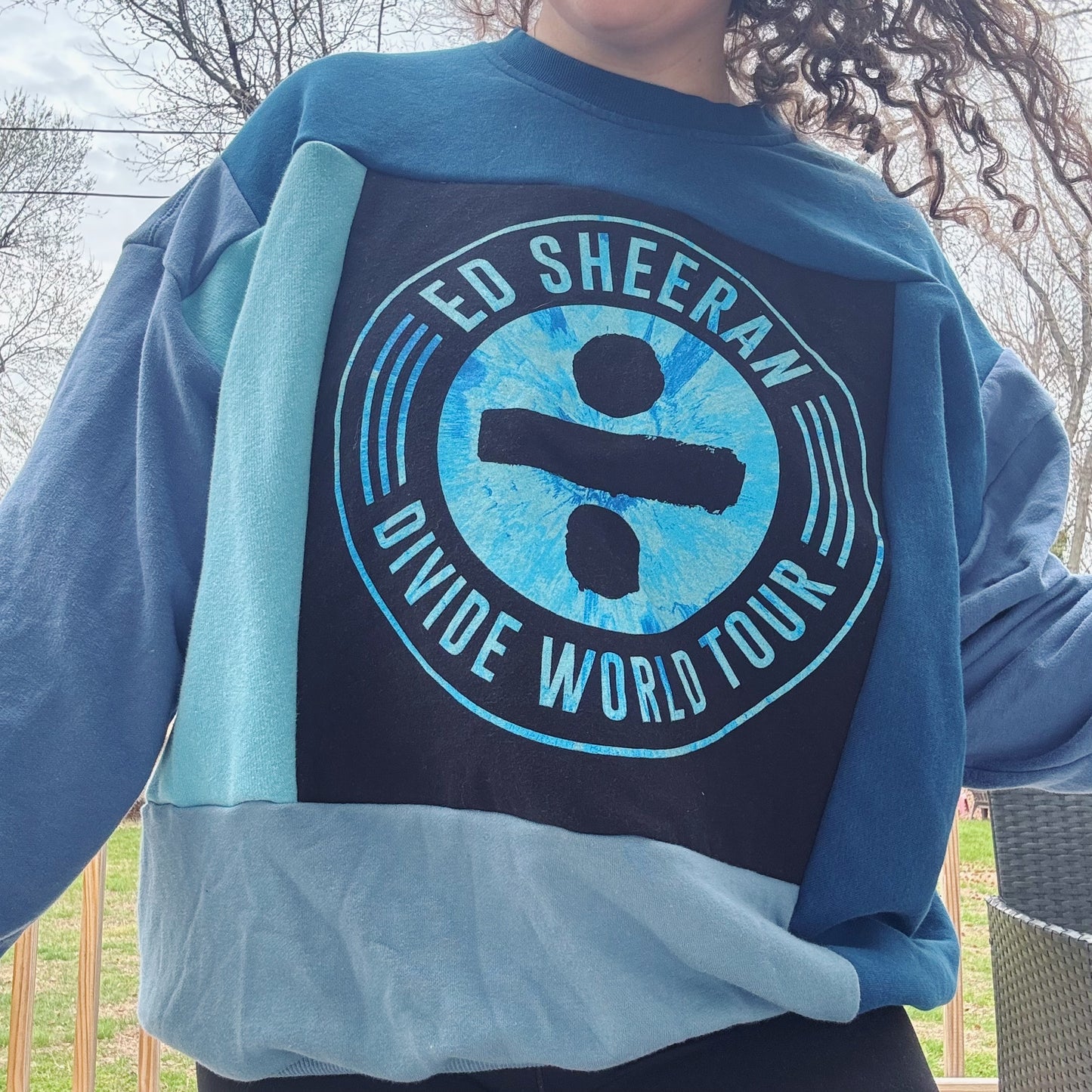 Ed Divide Patchwork Crewneck - Size XS-2XL