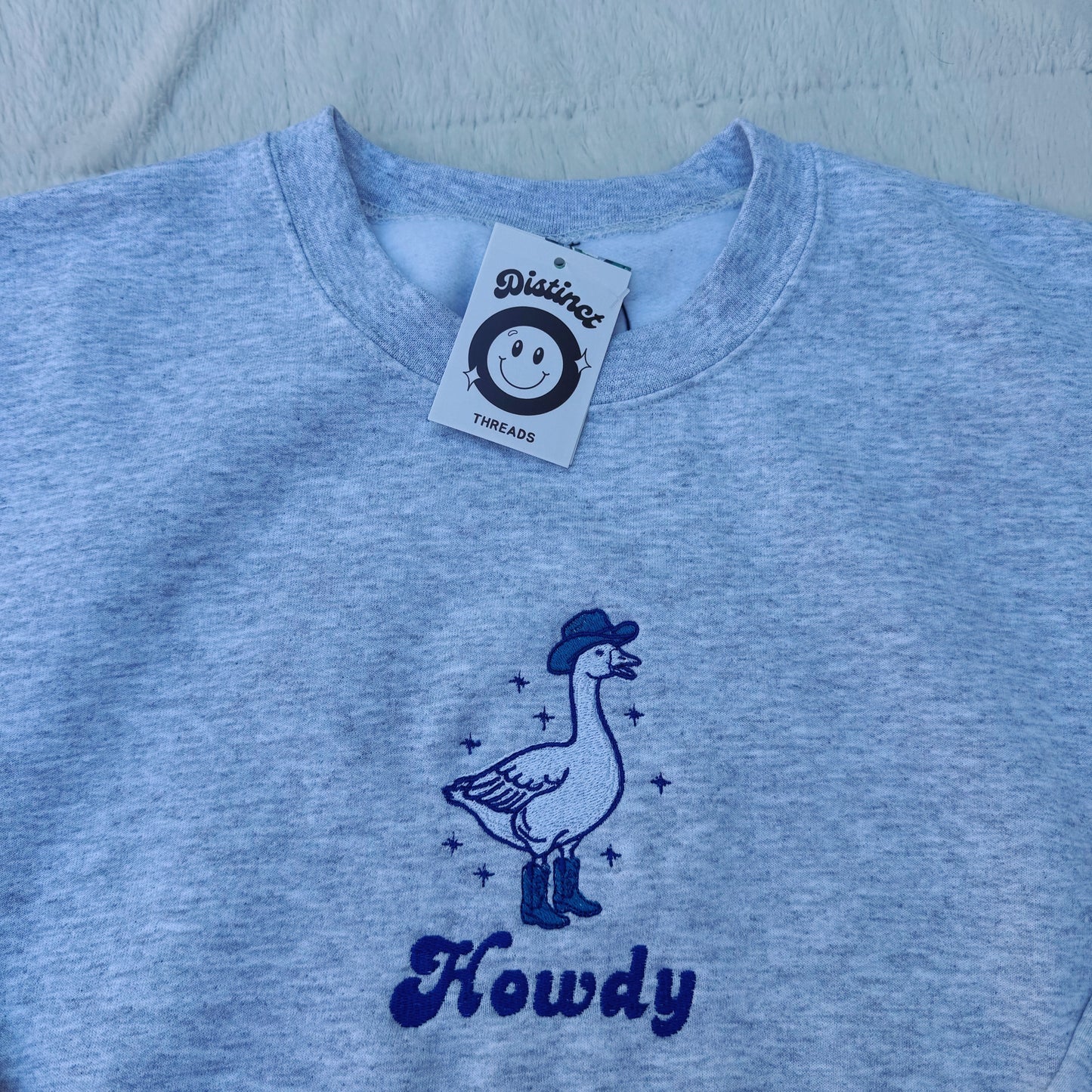 Howdy Cowboy Duck Ready To Ship Embroidered Crew - Size Medium
