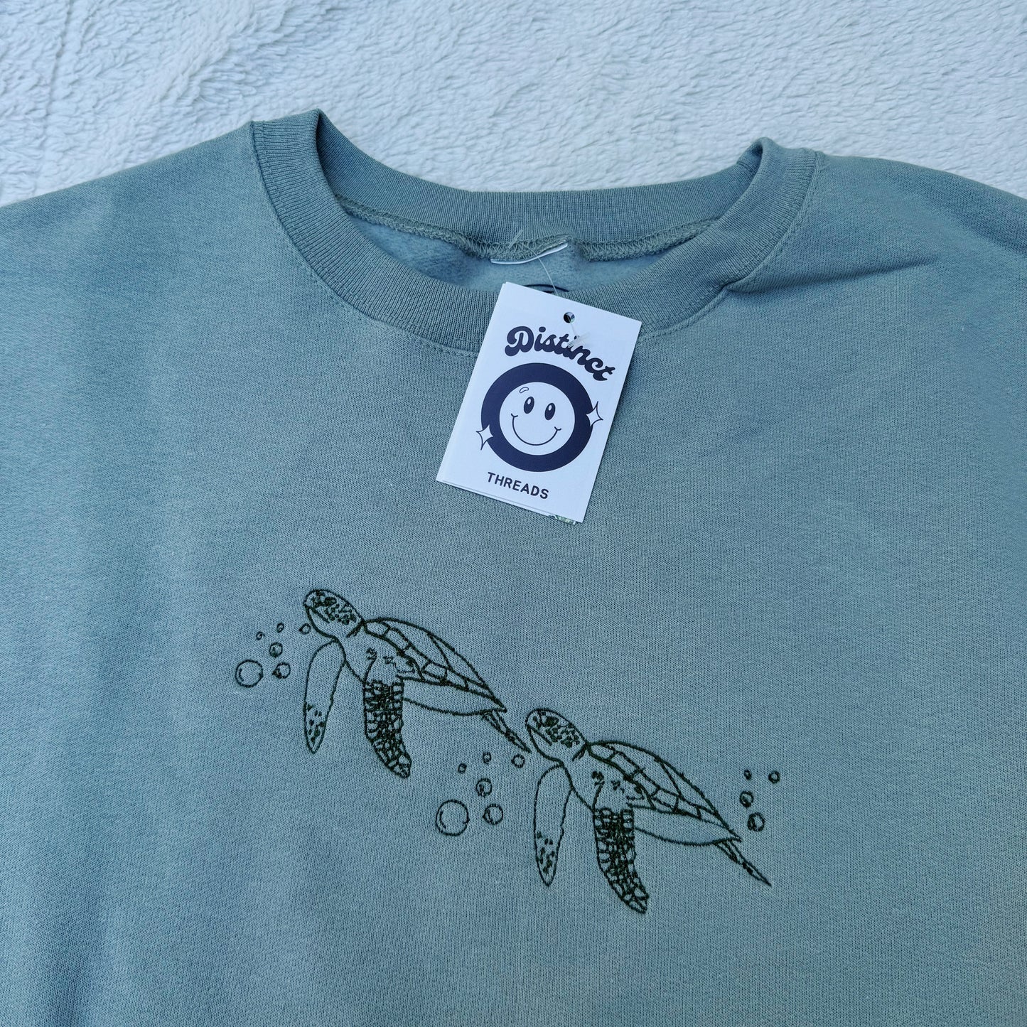 Sea Turtles Ready To Ship Embroidered Crew - Size XL
