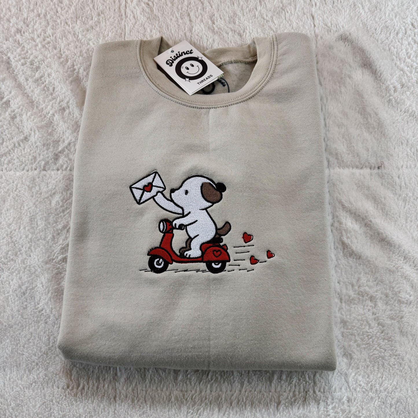 Love Letters Puppy Embroidered Crewneck Sweatshirt