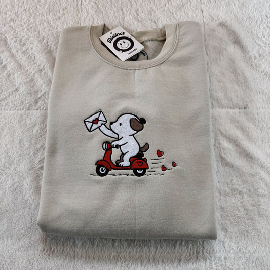 Love Letters Puppy Embroidered Crewneck Sweatshirt