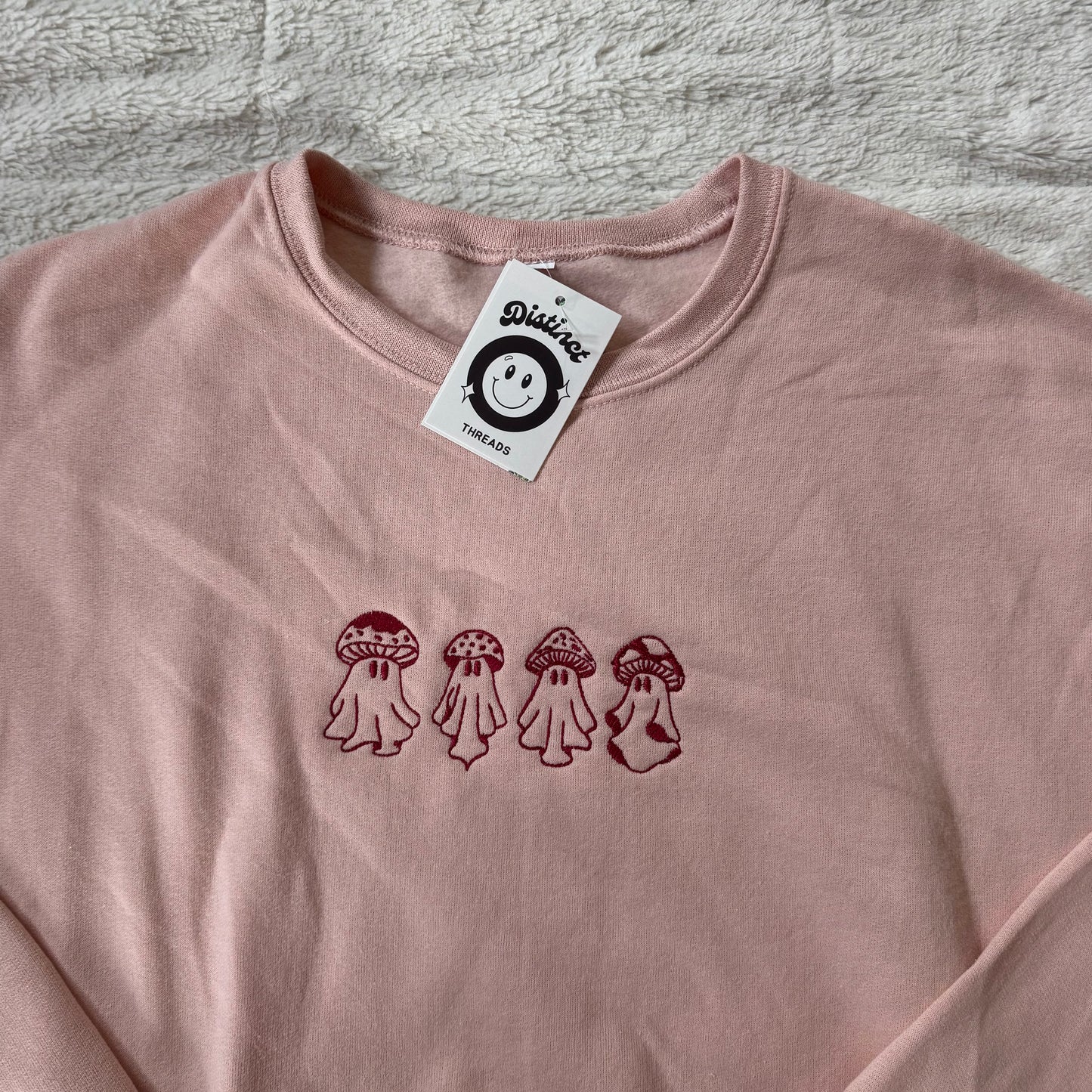 Mushroom Ghosts Ready To Ship Embroidered Crew - Size Large