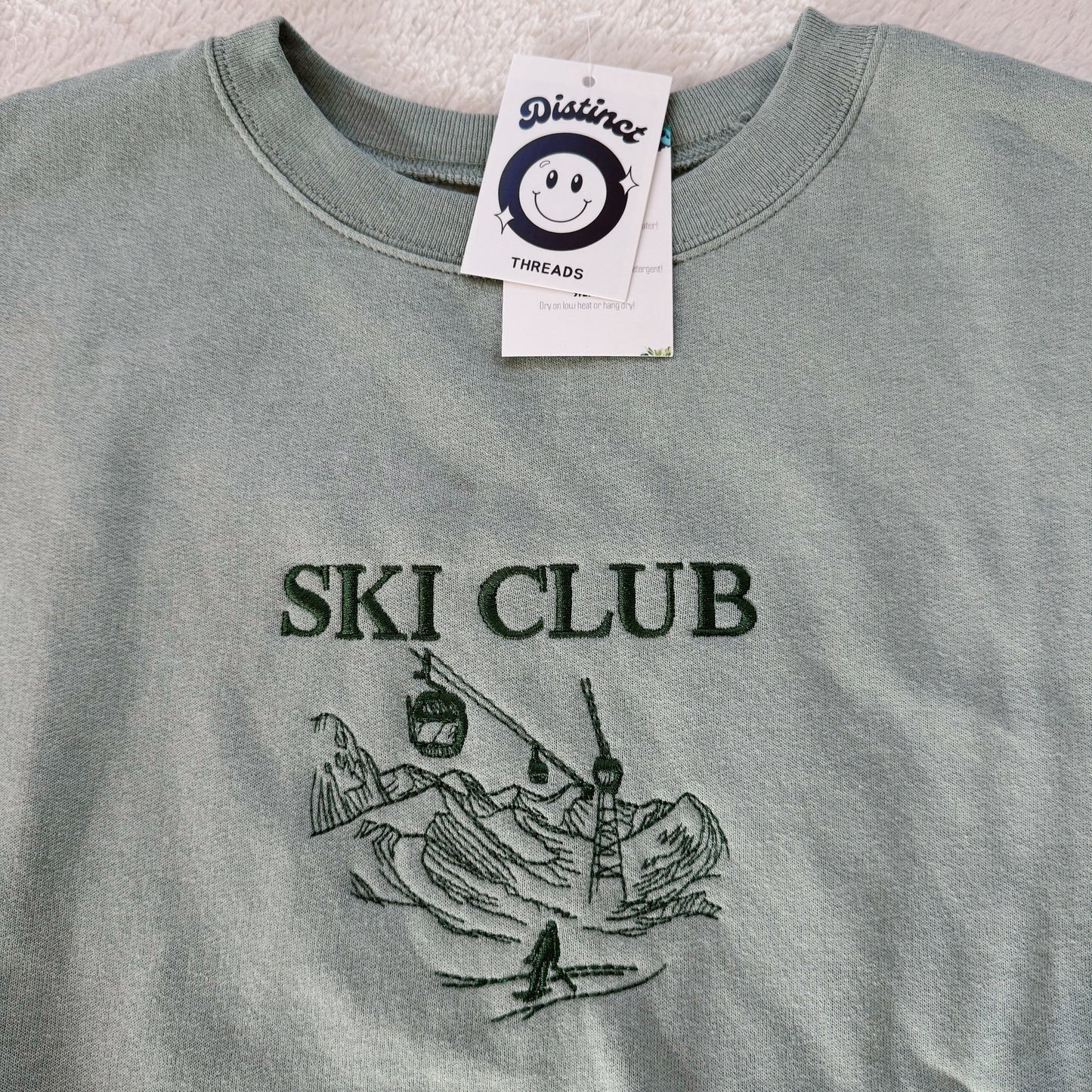 Ski Club Ready To Ship Embroidered Crew - Size Large