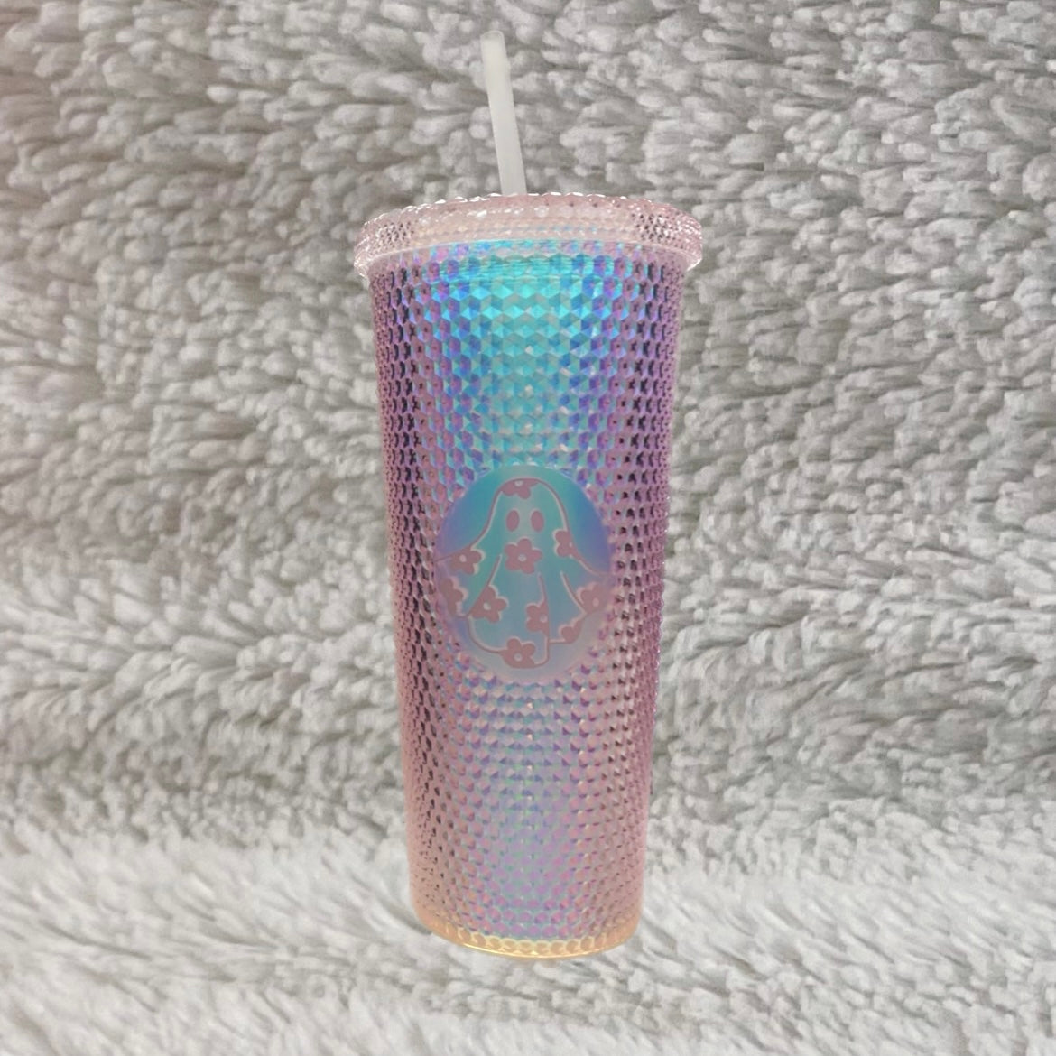 24 oz Floral Ghost Studded Tumbler