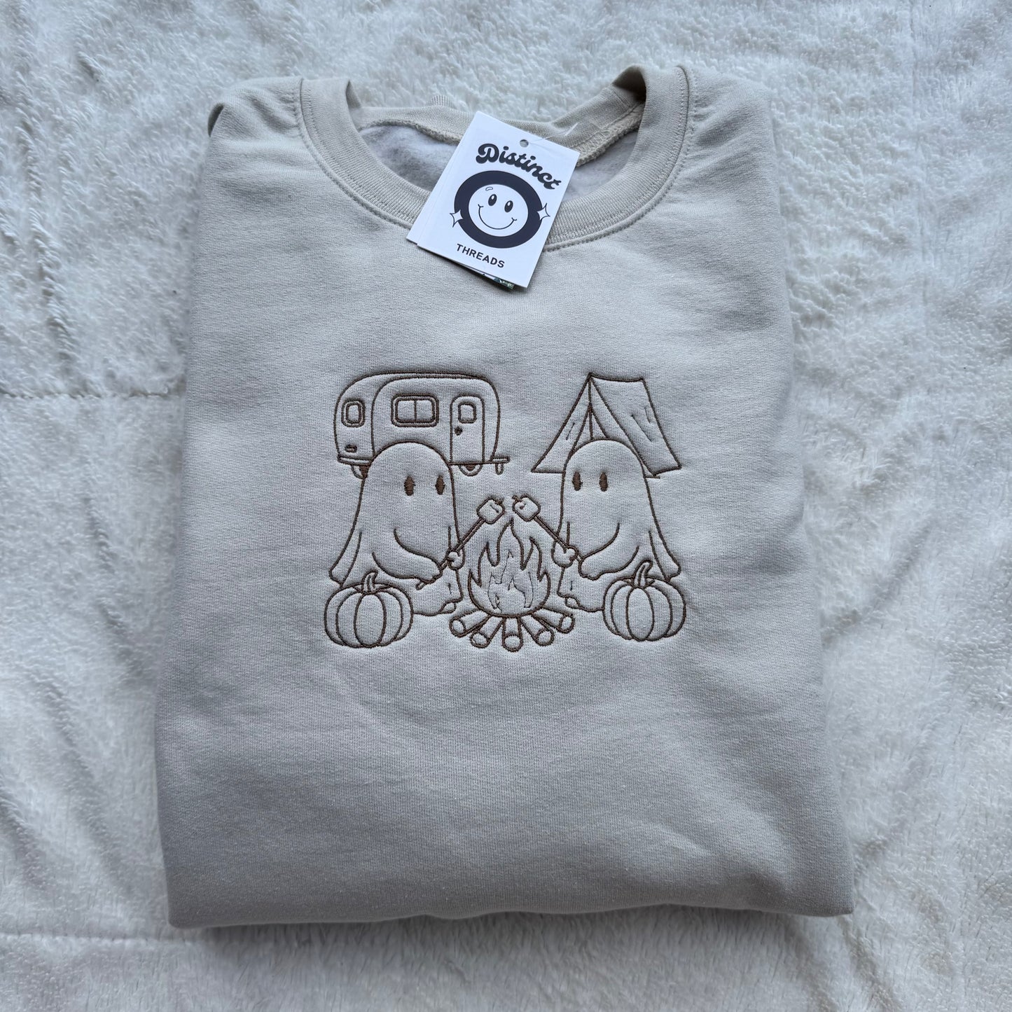 Ghosts Camping Embroidered Crewneck Sweatshirt