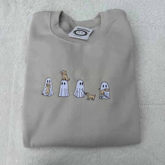 Ghosts & Pups Embroidered Crewneck Sweatshirt