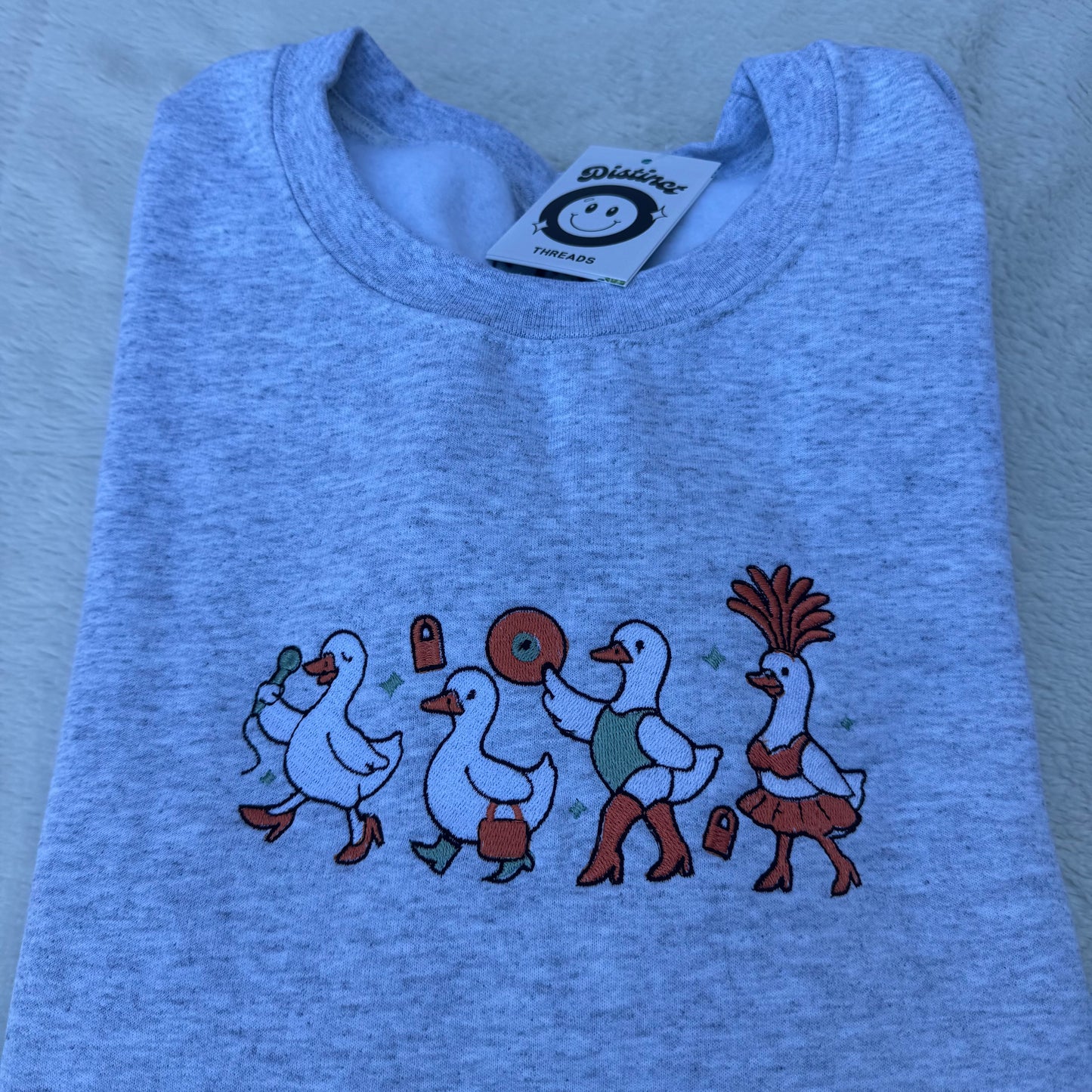 Taylor Inspired Showgirl Ducks Embroidered Crewneck Sweatshirt