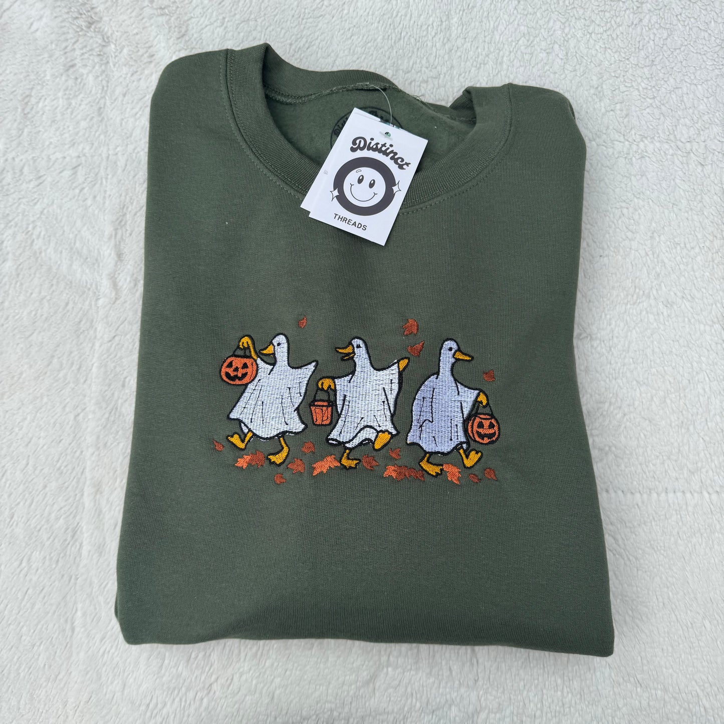 Spooky Goose Embroidered Crewneck Sweatshirt
