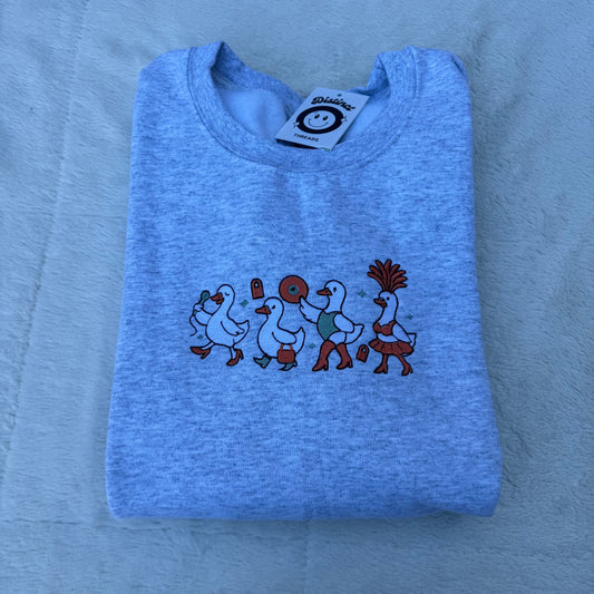 Taylor Inspired Showgirl Ducks Embroidered Crewneck Sweatshirt