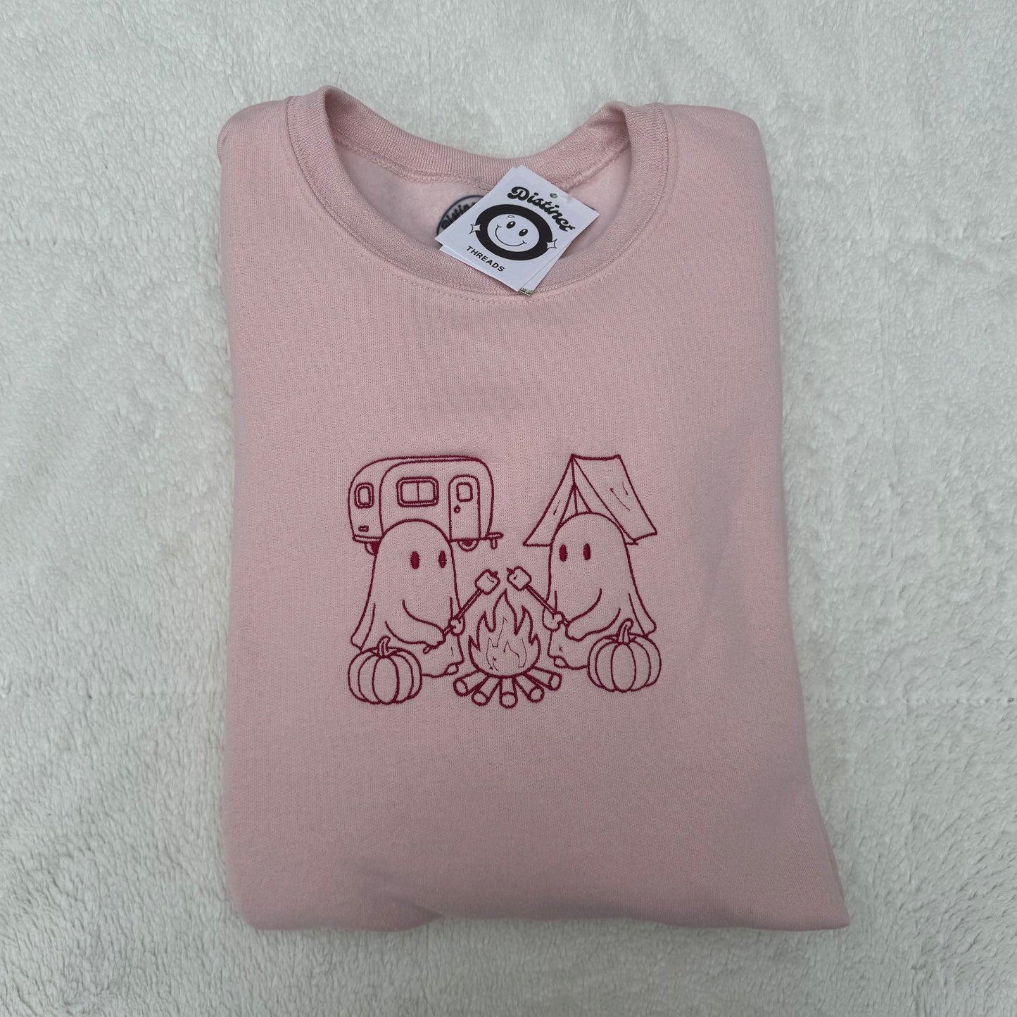 Ghosts Camping Embroidered Crewneck Sweatshirt