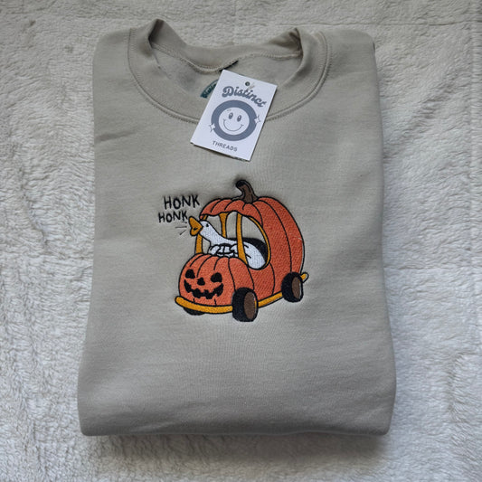 Honk Spooky Goose Embroidered Crewneck Sweatshirt