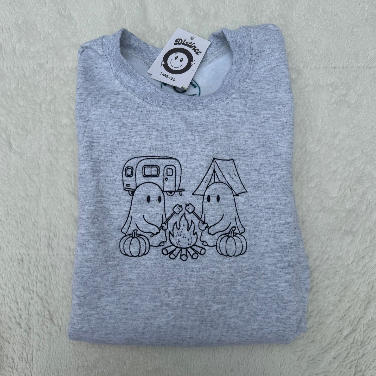 Ghosts Camping Embroidered Crewneck Sweatshirt