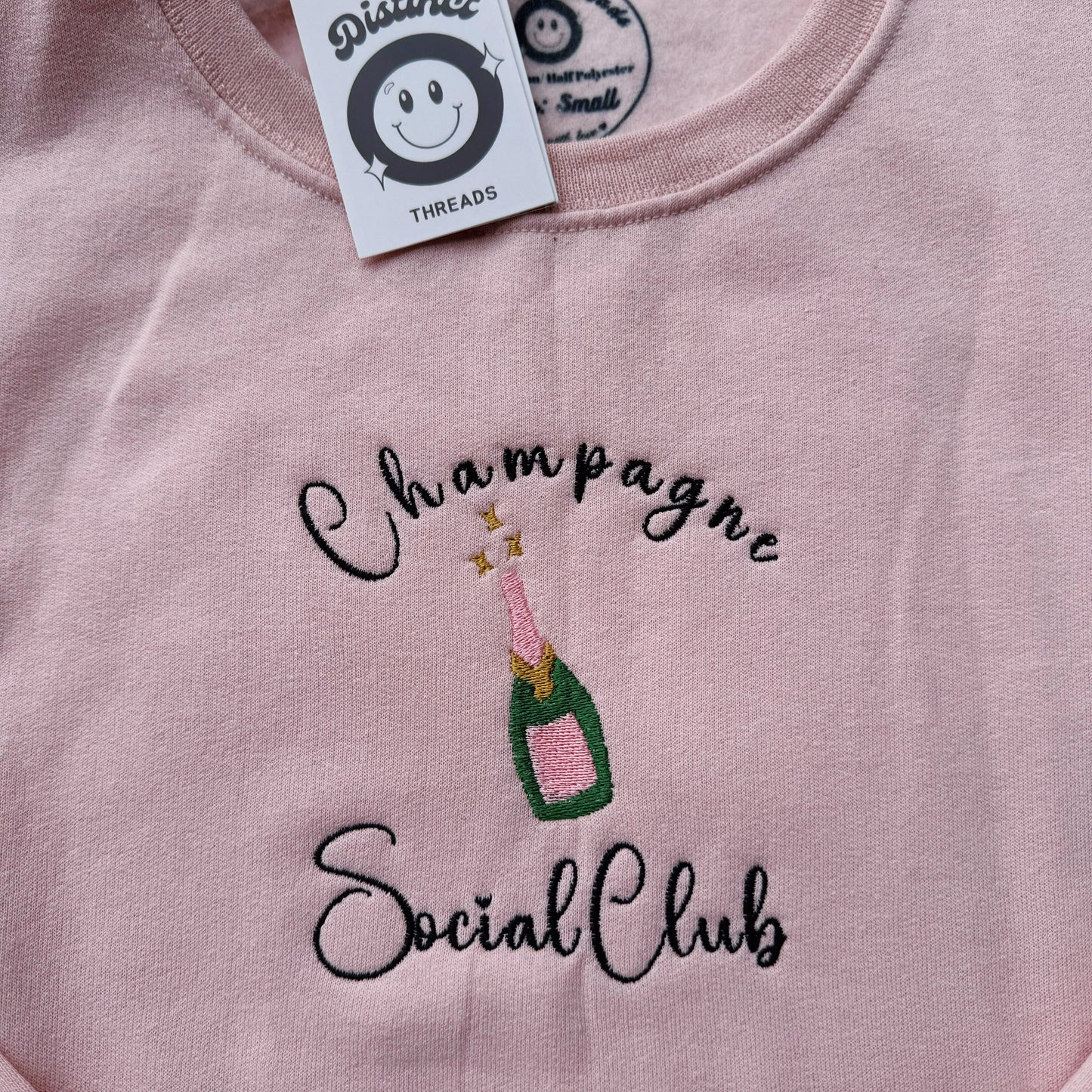 Champagne Social Club Ready To Ship Embroidered Crew - Size Small