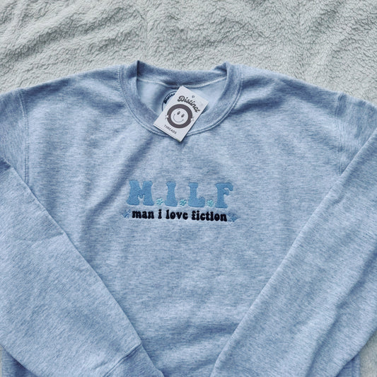 MILF - Man I Love Fiction Ready To Ship Embroidered Crew - Size Small