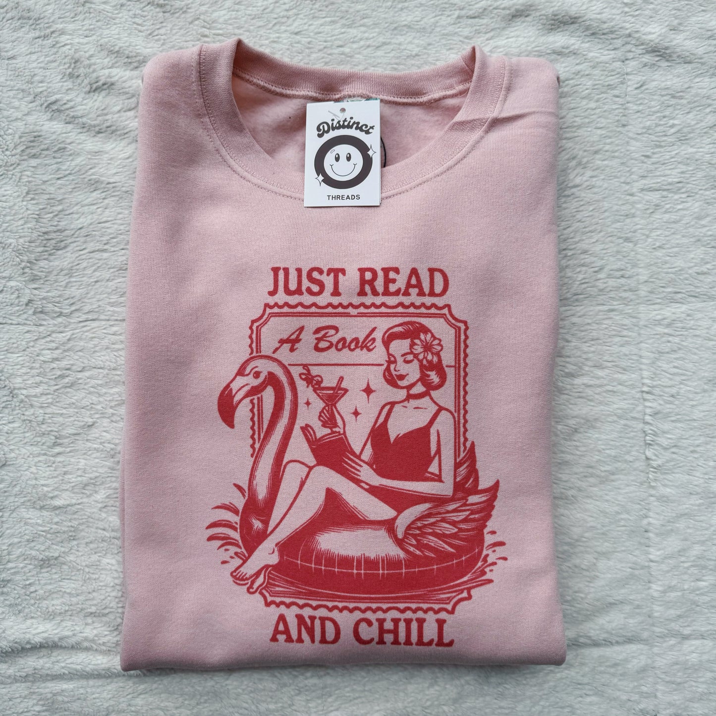 Just Read A Book & Chill Printed Crew