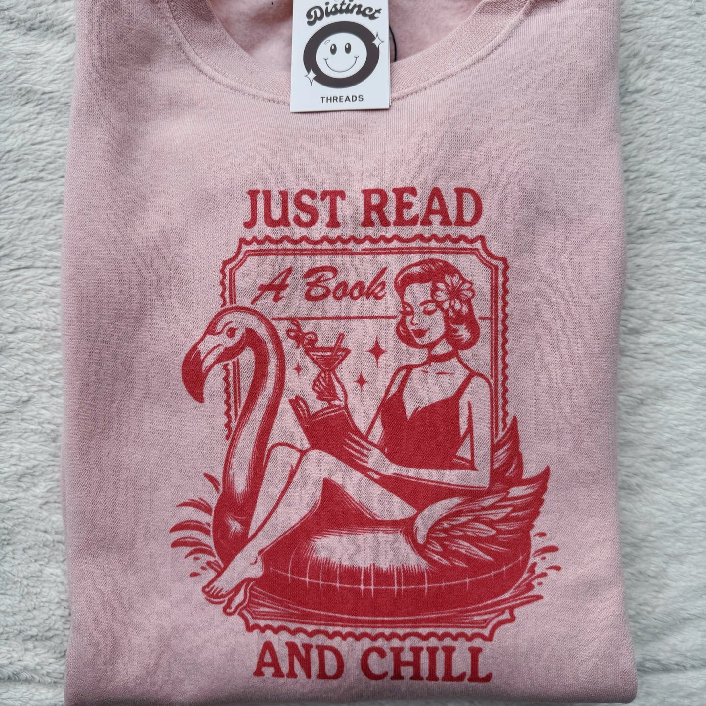 Just Read A Book & Chill Printed Crew