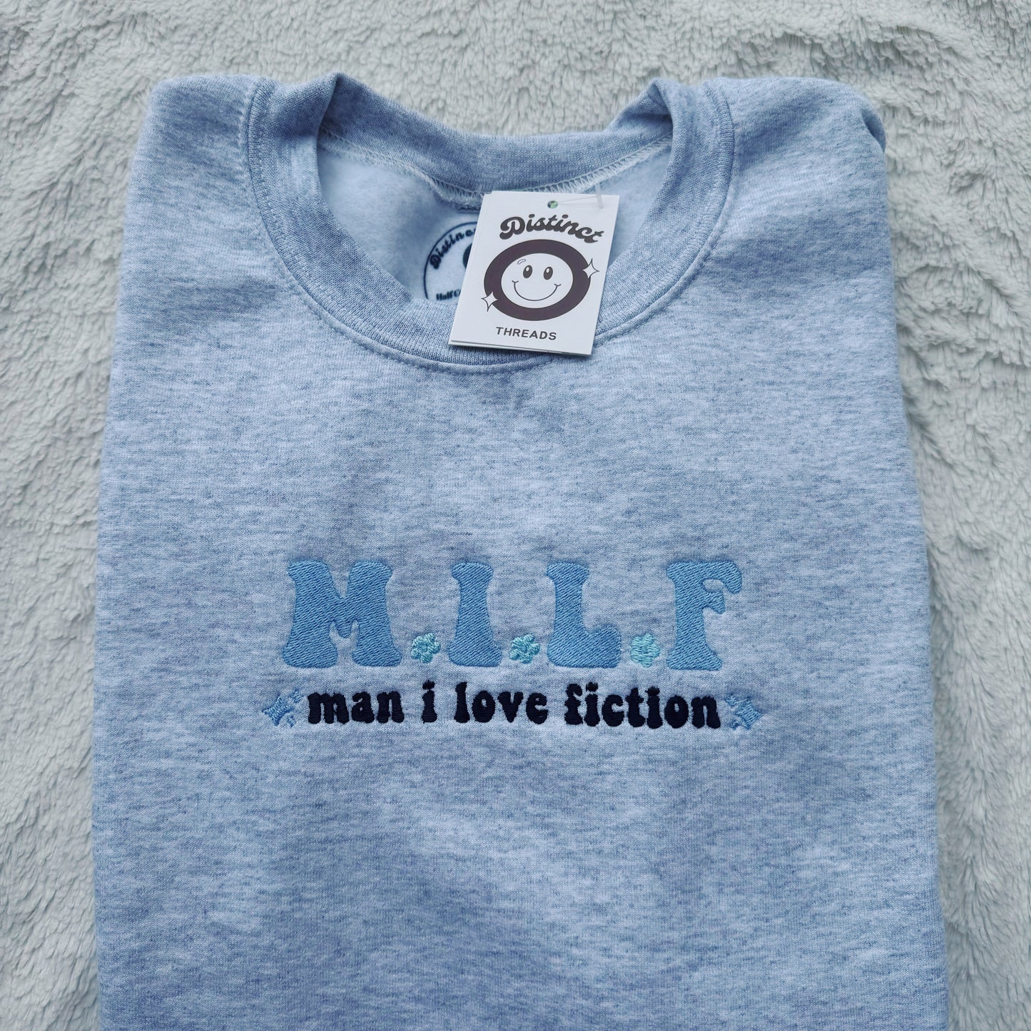 MILF - Man I Love Fiction Embroidered Crewneck Sweatshirt