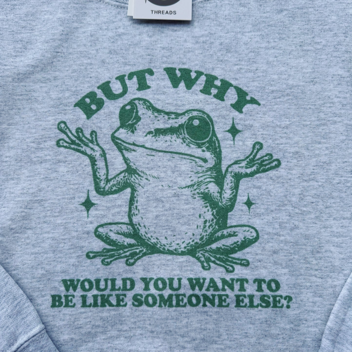 But Why Be Someone Else Frog Ready To Ship Printed Crew - Size Small