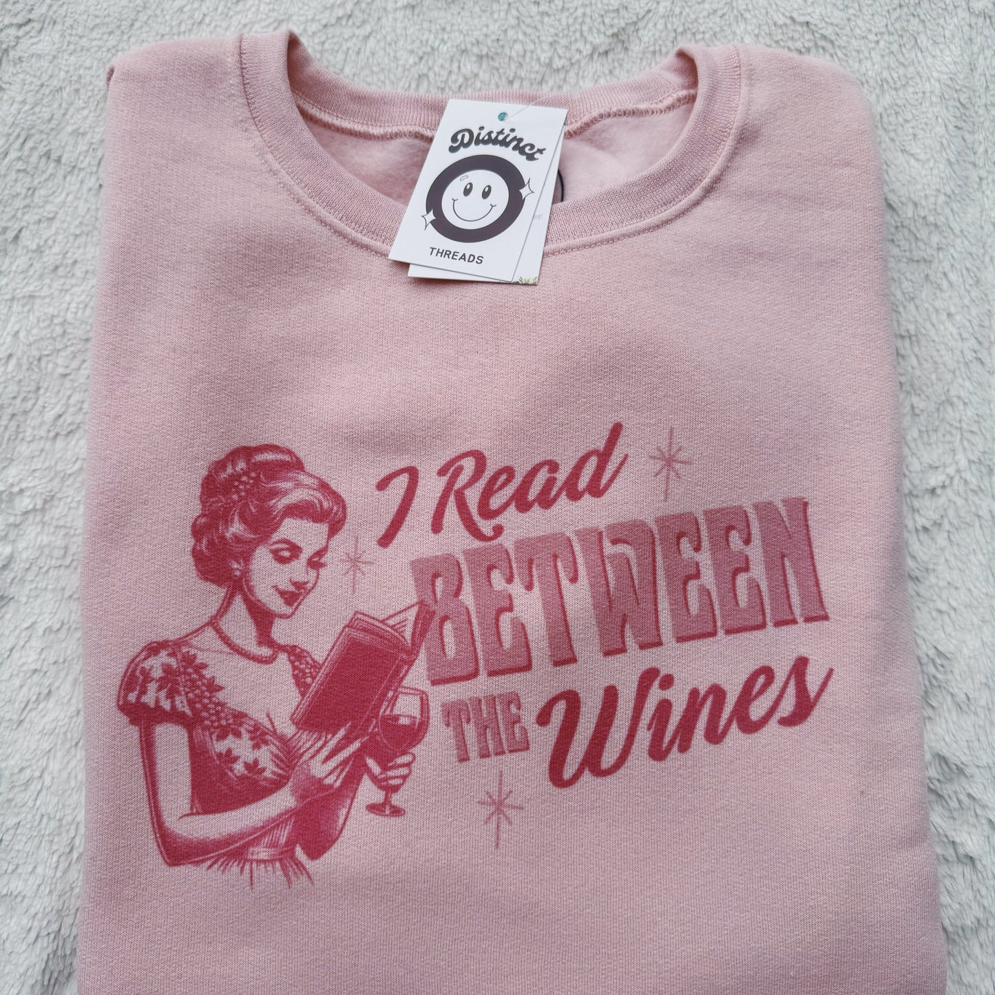 I Read Between The Wines Printed Crew