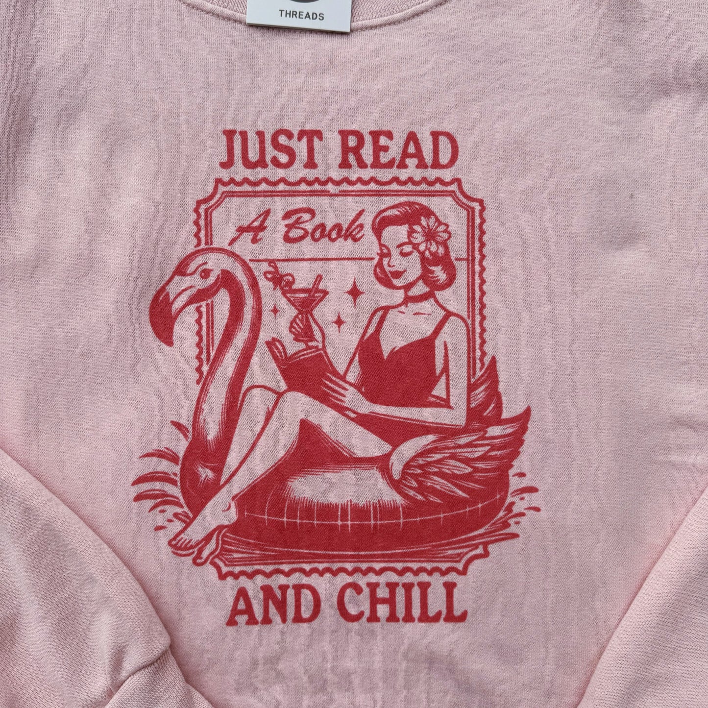 Just Read A Book & Chill Ready To Ship Printed Crew - Size Large