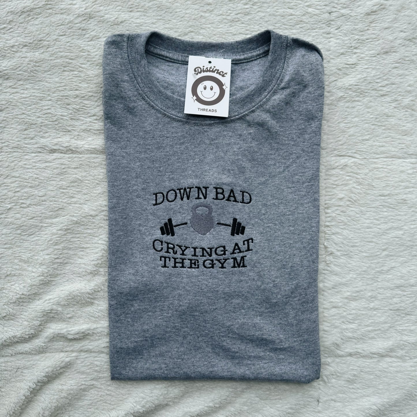 Down Bad Crying At The Gym Taylor Inspired Embroidered T-Shirt