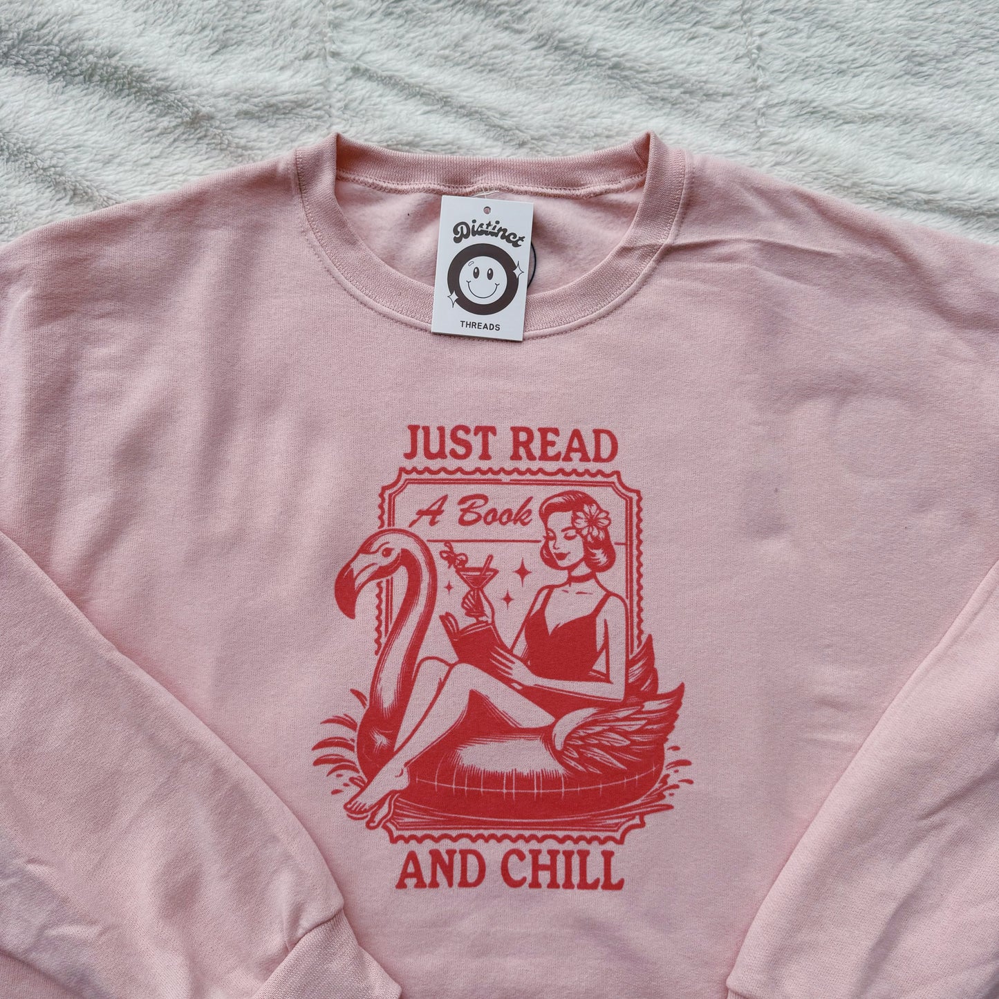 Just Read A Book & Chill Ready To Ship Printed Crew - Size Large