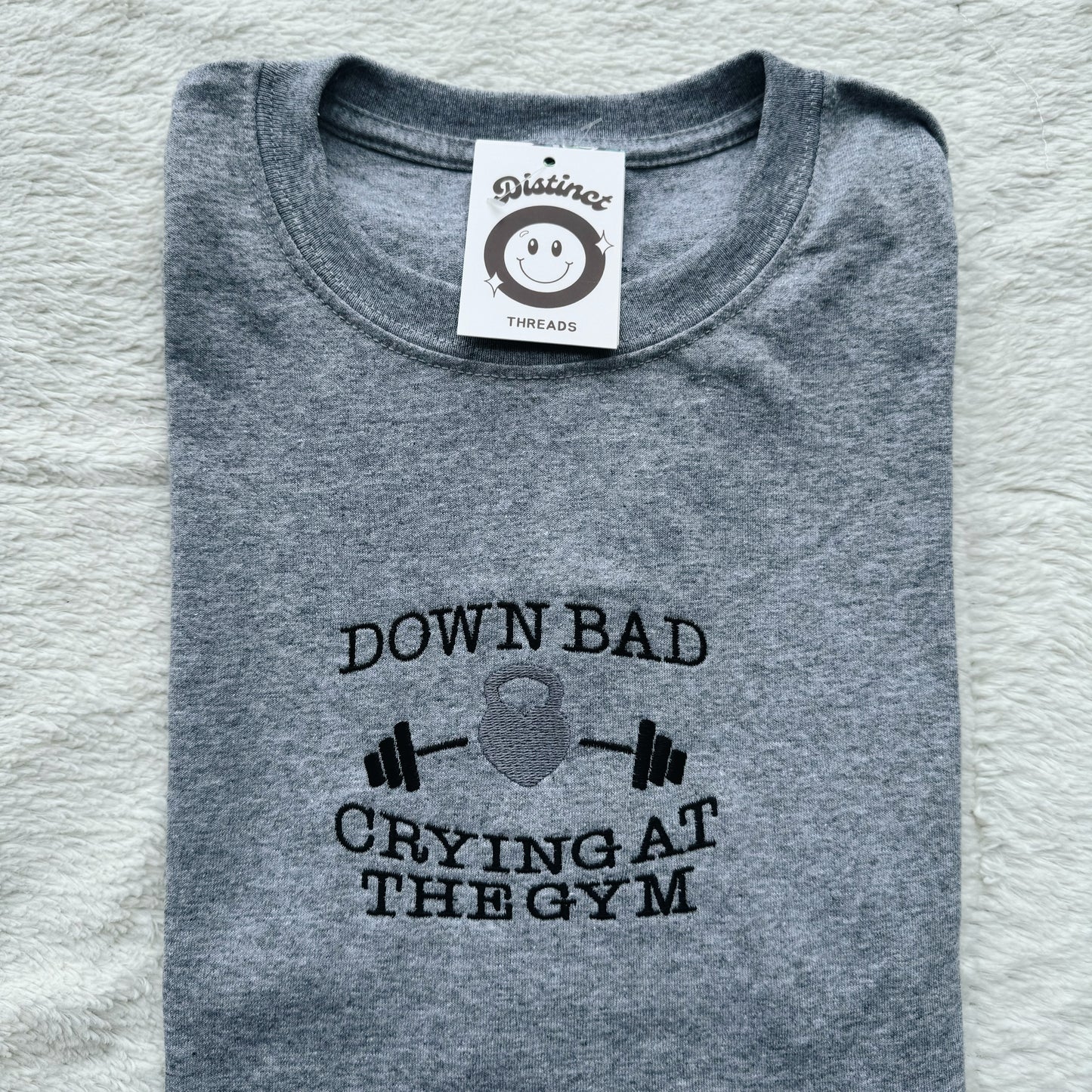 Down Bad Crying At The Gym Taylor Inspired Embroidered T-Shirt