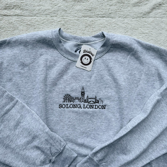 So Long, London Ready To Ship Embroidered Crew - Size XL