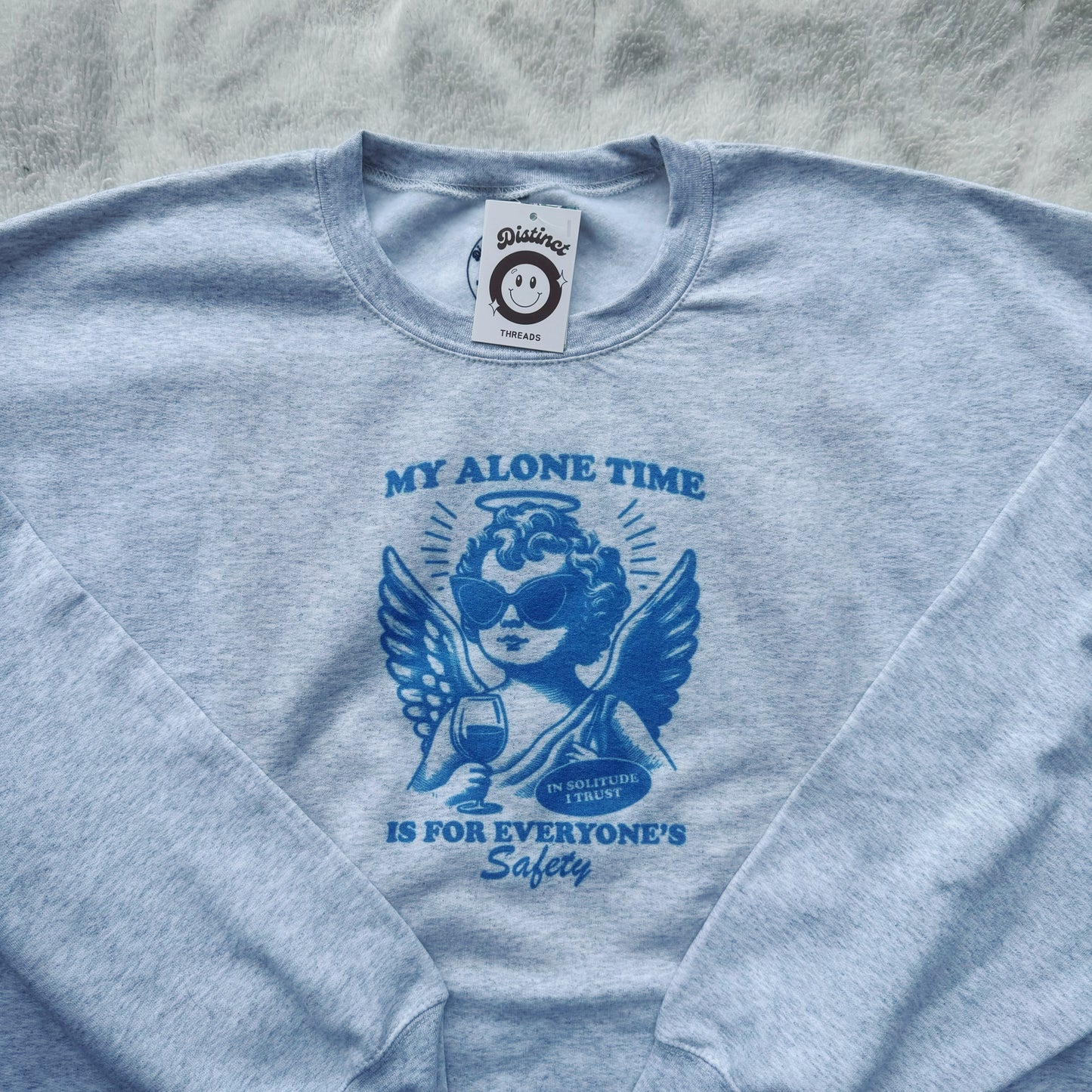 Alone Time Angel Ready To Ship Printed Crew - Size XXL