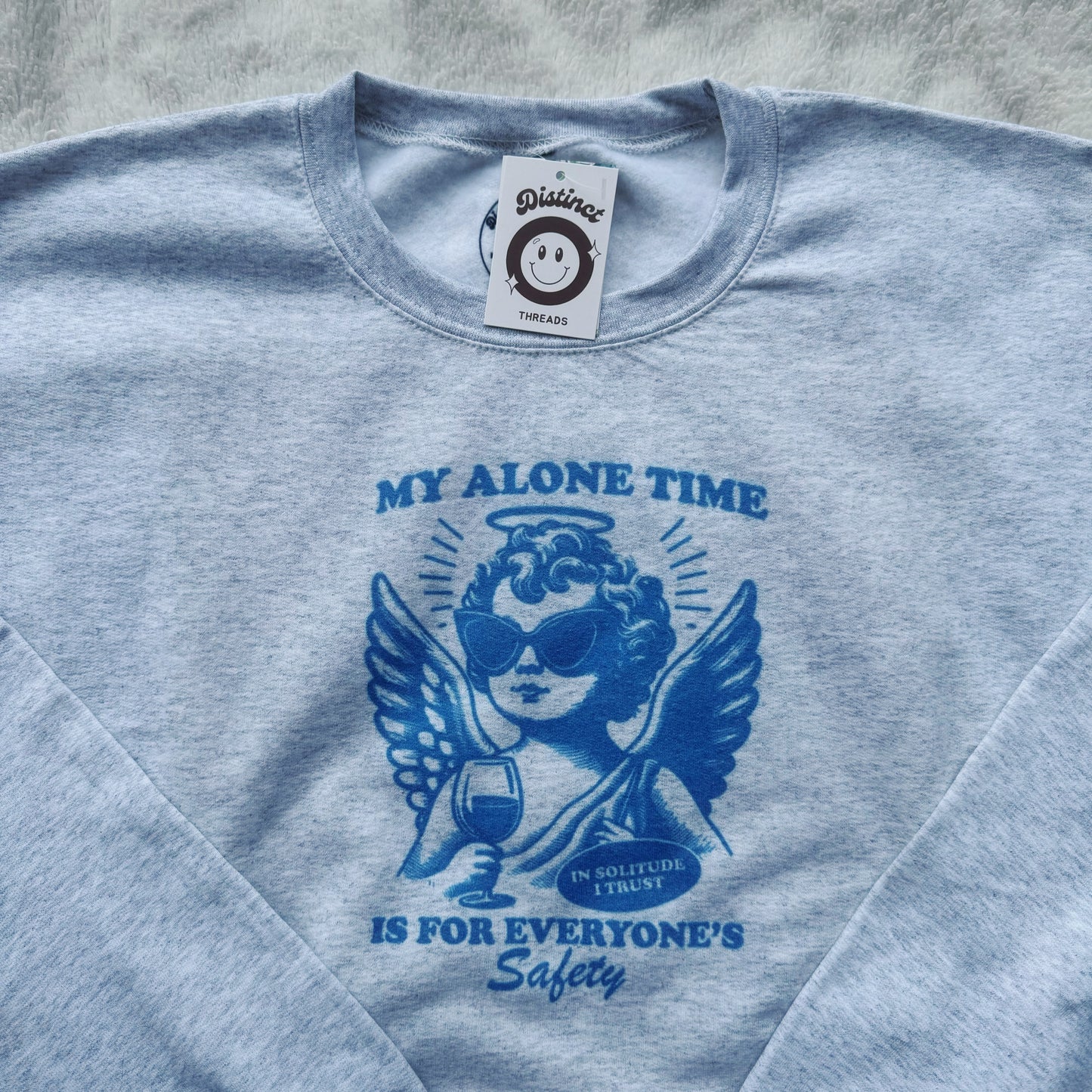 Alone Time Angel Ready To Ship Printed Crew - Size XXL