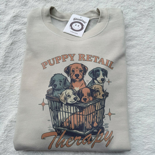 Puppy Retail Therapy Printed Crew