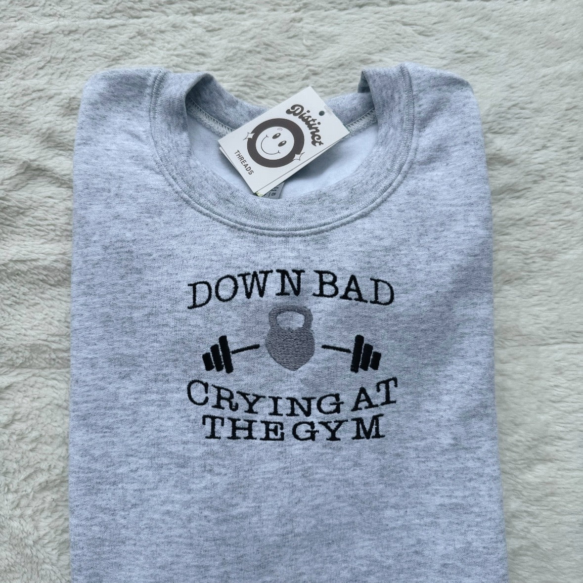 Down Bad Crying At The Gym Taylor Inspired Embroidered Crewneck Sweatshirt