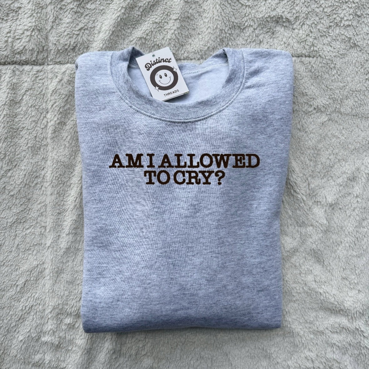 Am I Allowed To Cry Taylor Inspired Embroidered Crewneck Sweatshirt