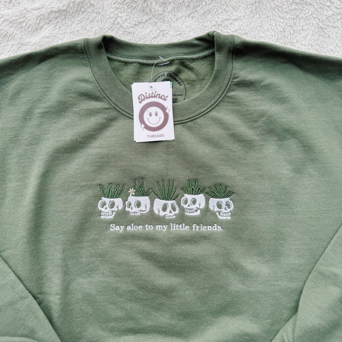 Say Aloe To My Little Friends Ready To Ship Embroidered Crew - Size XL