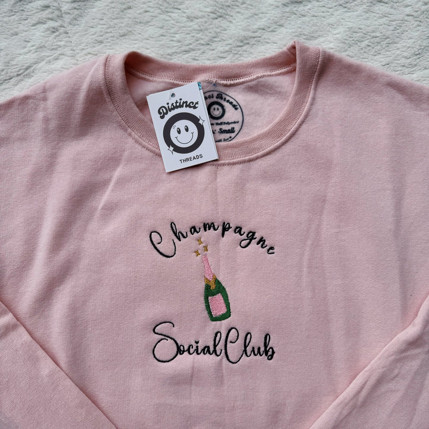 Champagne Social Club Ready To Ship Embroidered Crew - Size Small