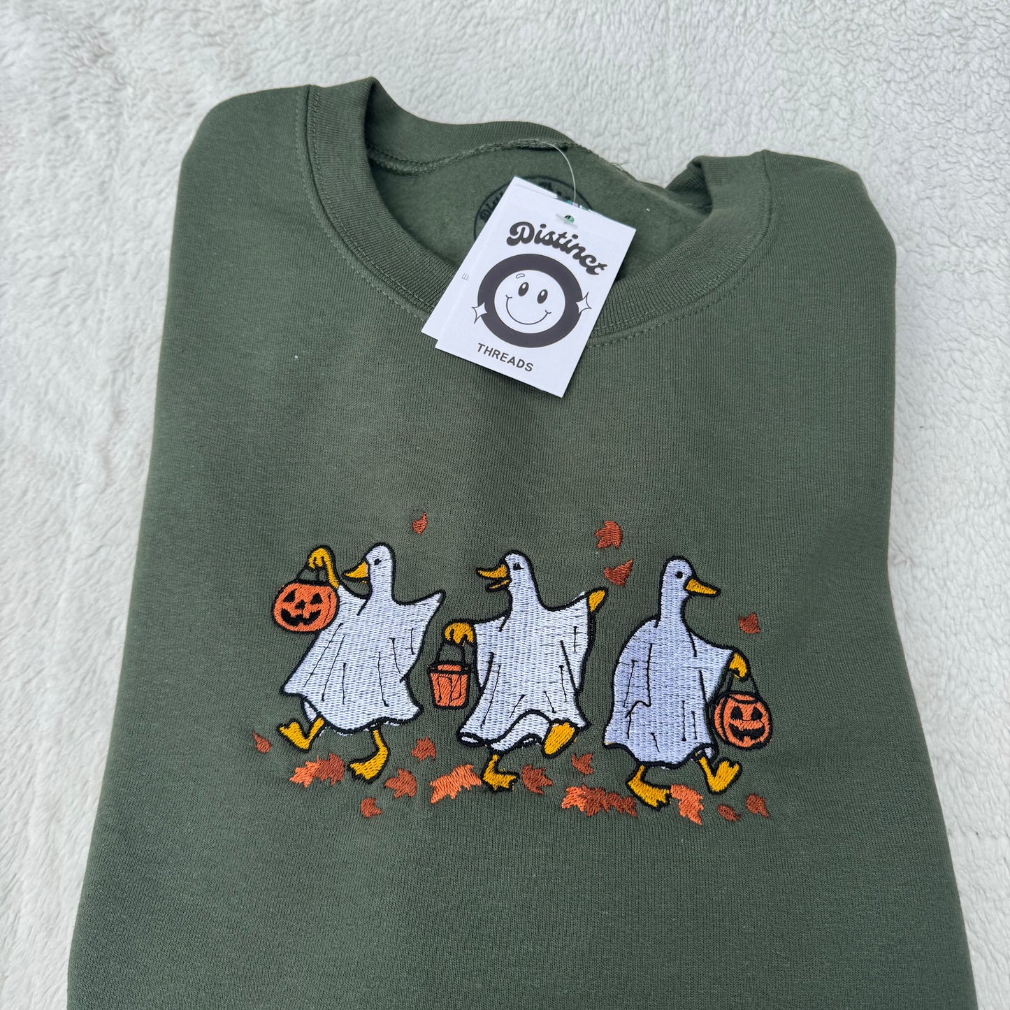 Spooky Goose Embroidered Crewneck Sweatshirt