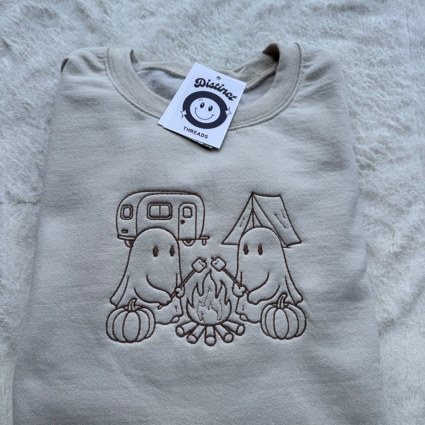 Ghosts Camping Embroidered Crewneck Sweatshirt