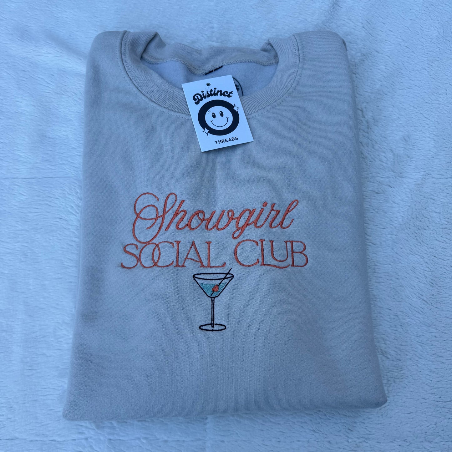 Taylor Inspired Showgirl Social Club Embroidered Crewneck Sweatshirt
