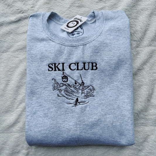 Ski Club Embroidered Crewneck Sweatshirt