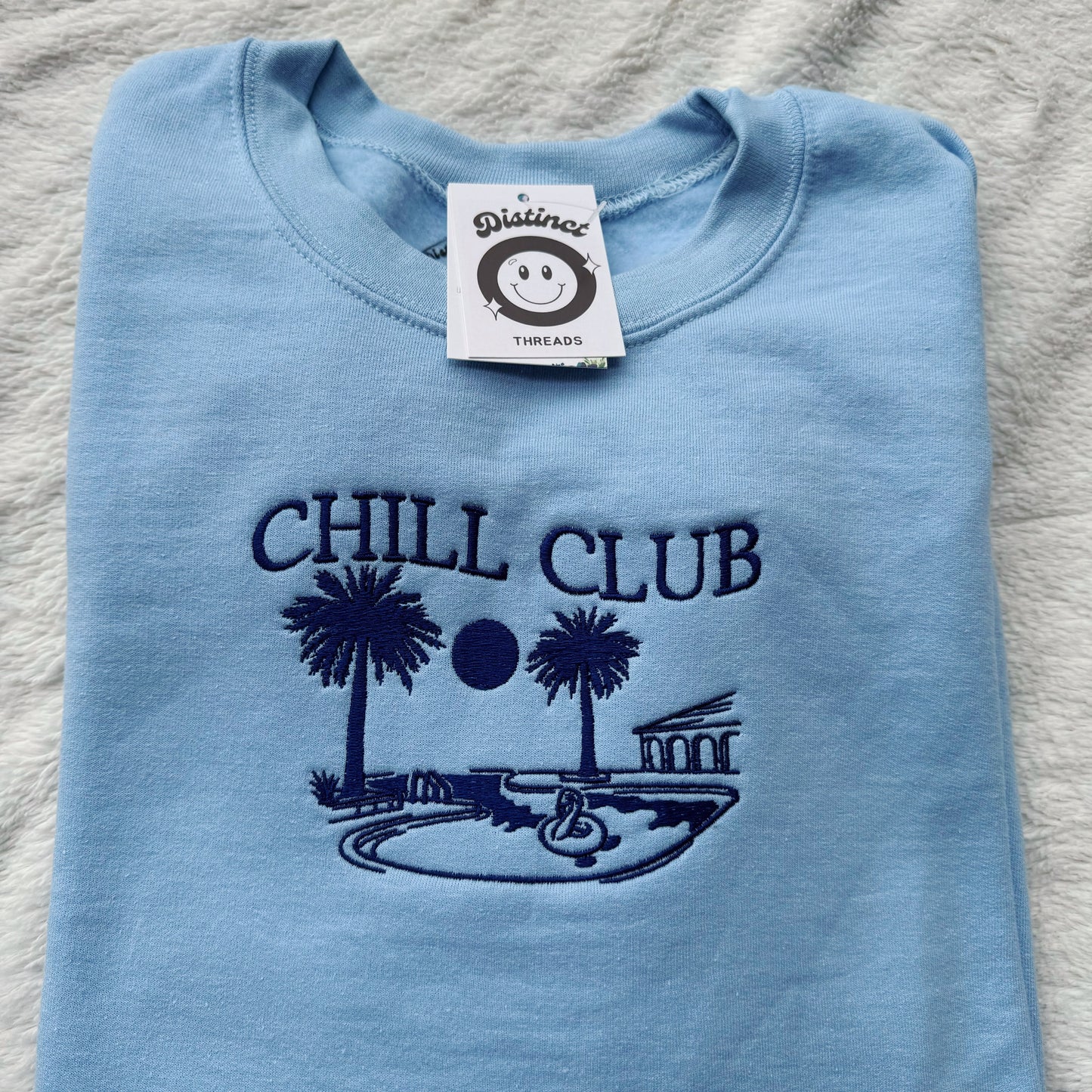 Chill Club Embroidered Crewneck Sweatshirt