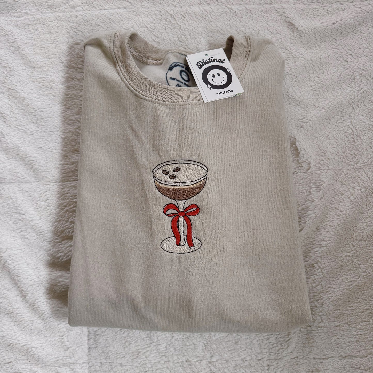 Bow Espresso Martini Embroidered Crewneck Sweatshirt