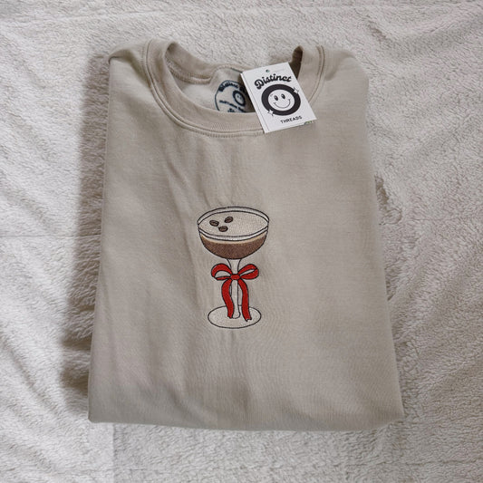 Bow Espresso Martini Embroidered Crewneck Sweatshirt