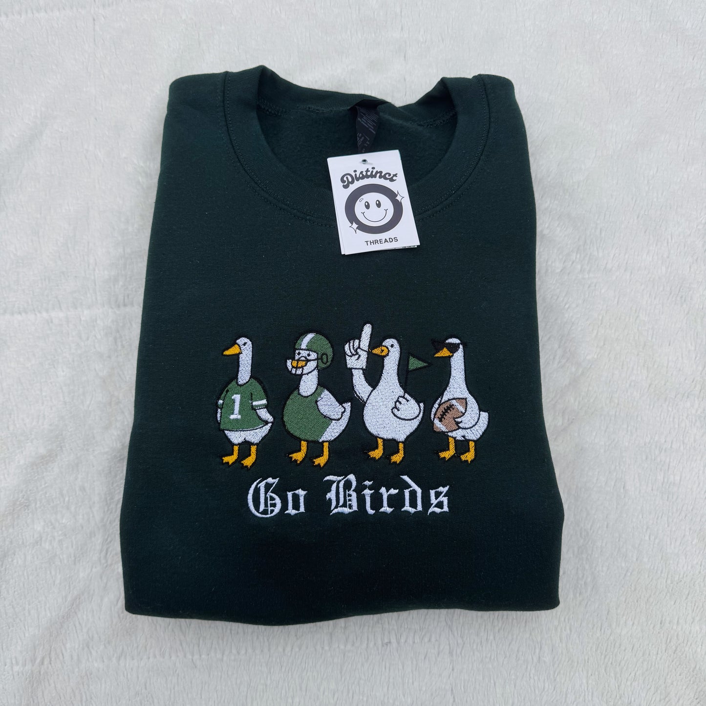 Ducks Football Team (Custom Text Option Available) Embroidered Crewneck Sweatshirt