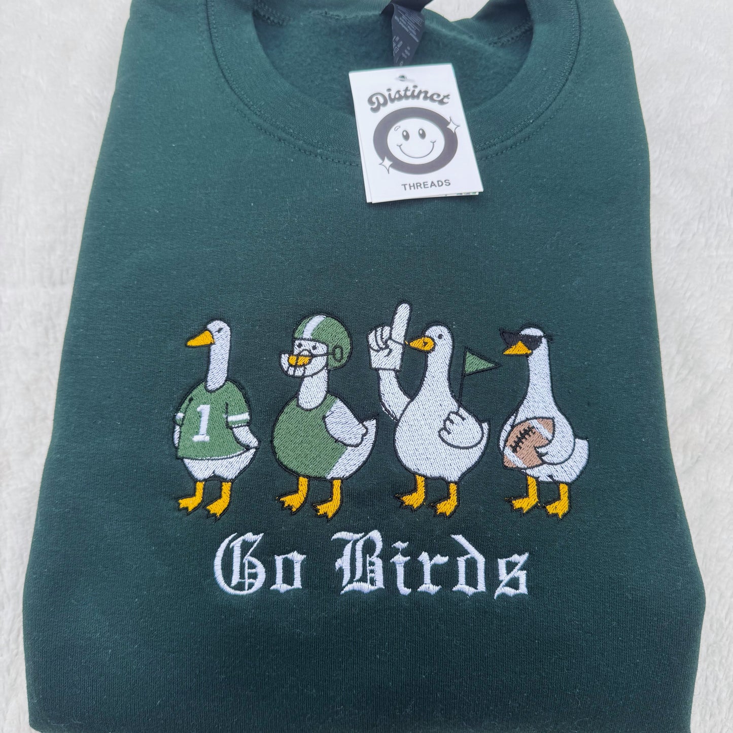 Ducks Football Team (Custom Text Option Available) Embroidered Crewneck Sweatshirt