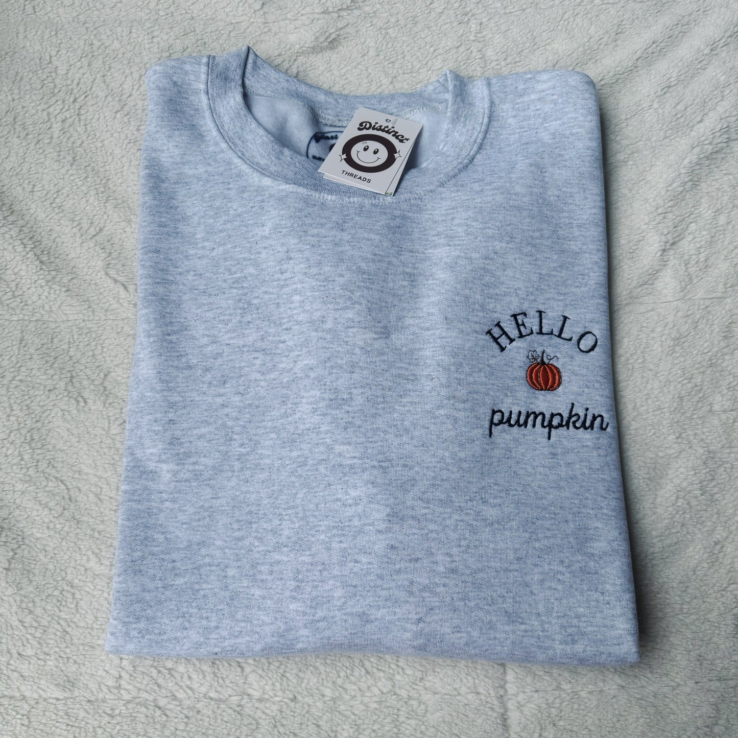 Hello Pumpkin Embroidered Crewneck Sweatshirt