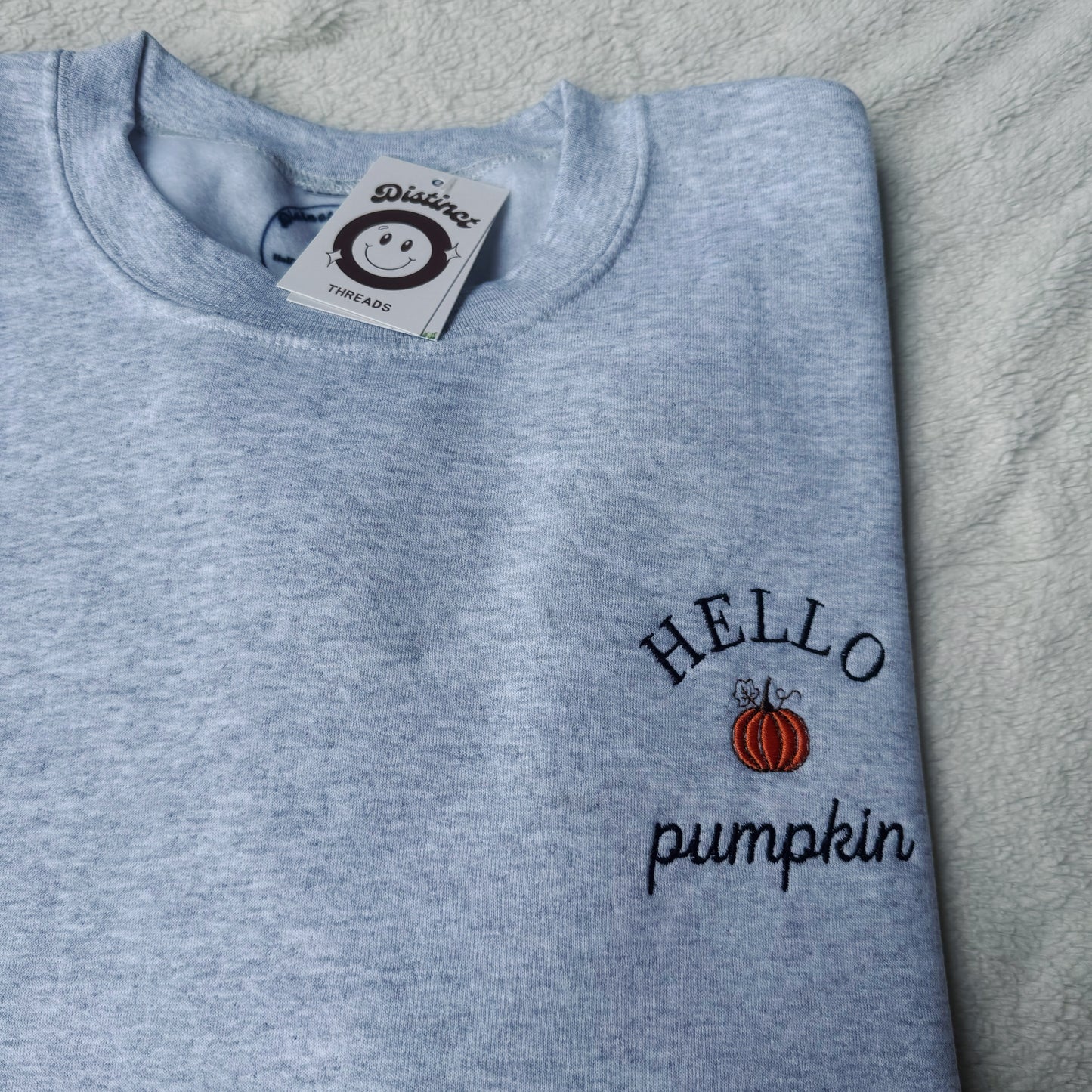 Hello Pumpkin Embroidered Crewneck Sweatshirt